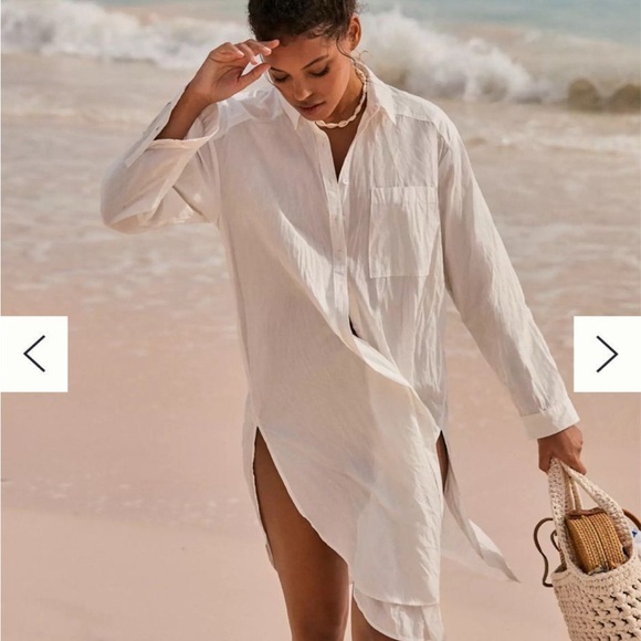 Anthropologie Maeve Maxi Tunic Poplin Buttondown $168 MSRP - Picture 3 of 4